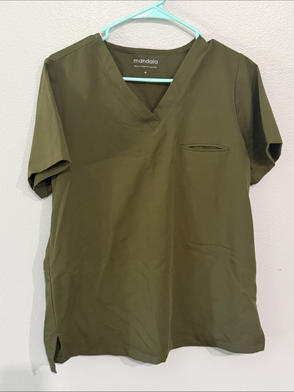 Mandala Women’s Olive V-Neck Scrub Top